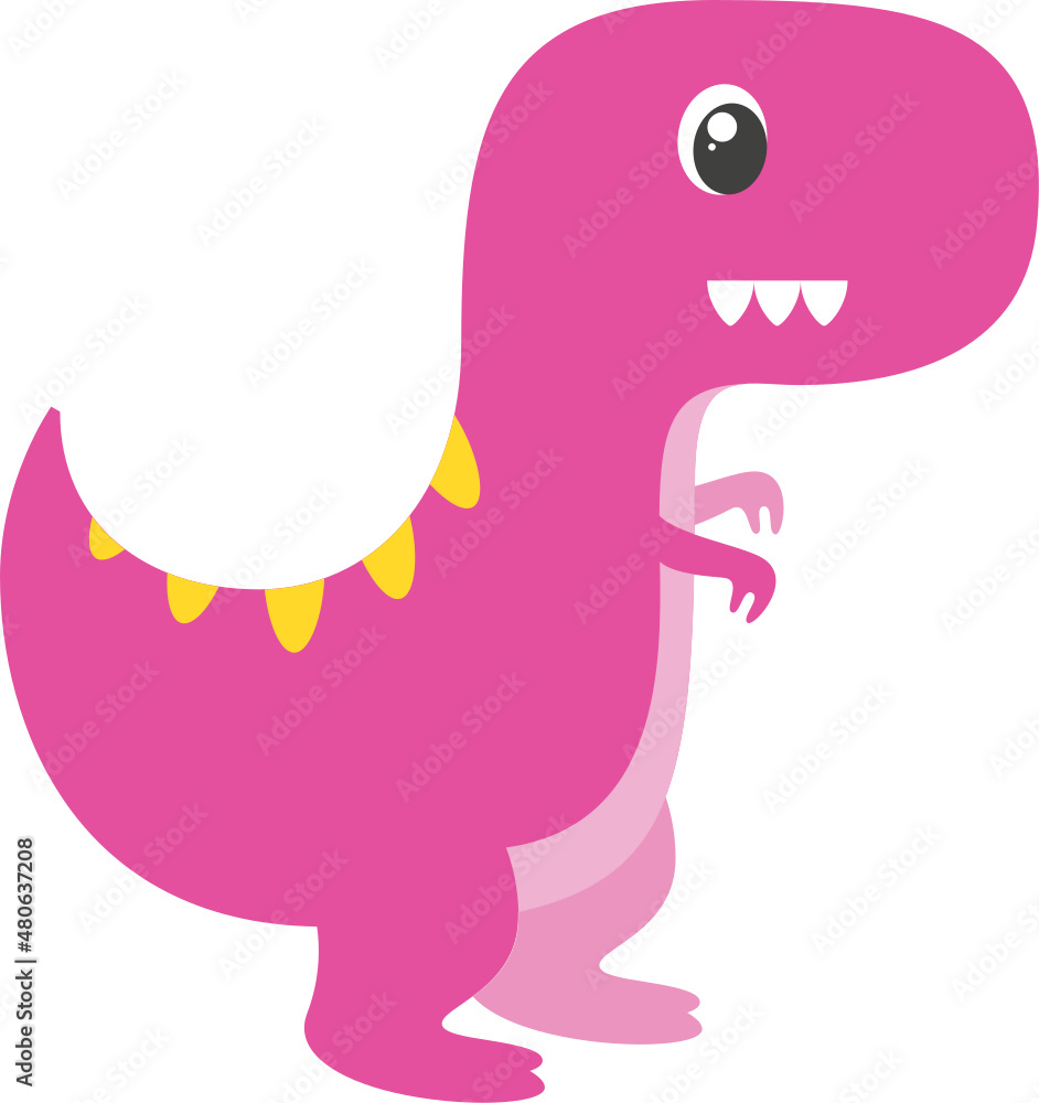 Fototapeta premium Pink and Yellow Dinosaur