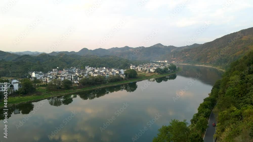 Aerial photography of green mountains, green water and countryside in Huizhou Aerial photography of green mountains, green water and countryside in Huizhou