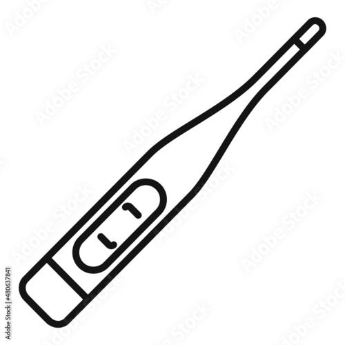 Digital thermometer icon outline vector. Medical fever