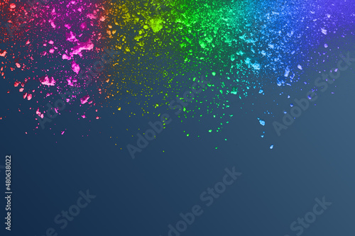 abstract colored dust explosion on a blue background