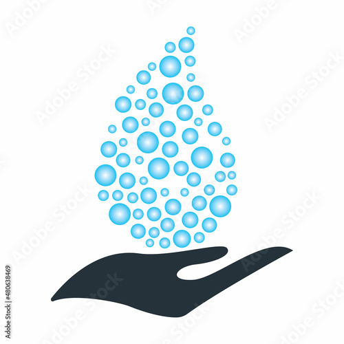 Water drop Logo Template design.  Massage Salon logo vector design.
