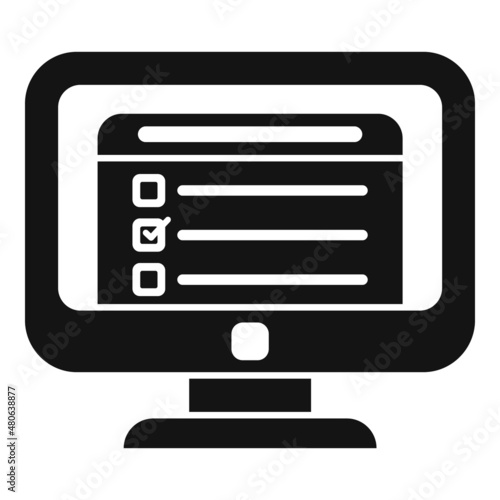 Pc exam study icon simple vector. Final homework