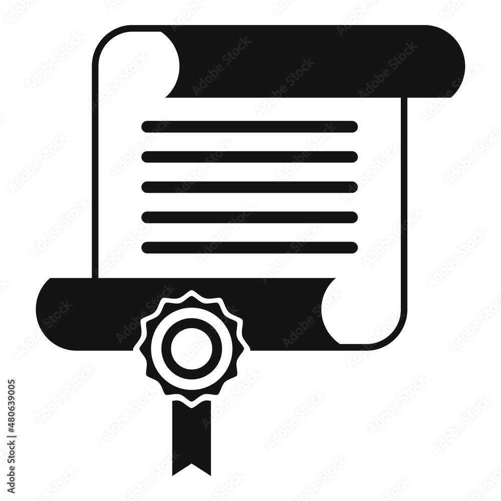 Graduation diploma icon flat vector. Student book Graduation diploma icon flat vector. Student book