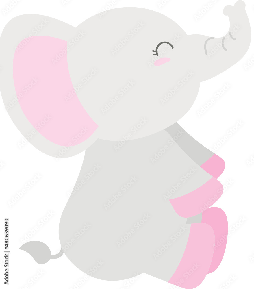 Obraz premium Baby Shower Elephant Pink Girl