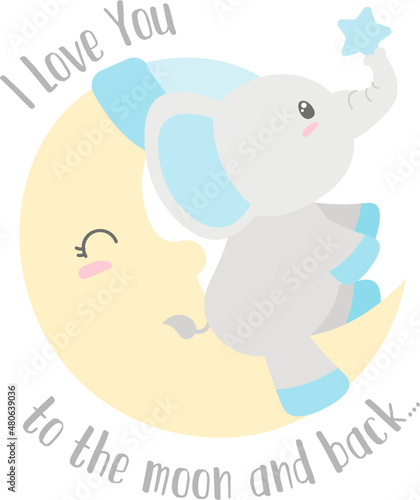 Baby Shower Elephant Blue Boy