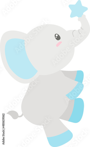 Baby Shower Elephant Blue Boy