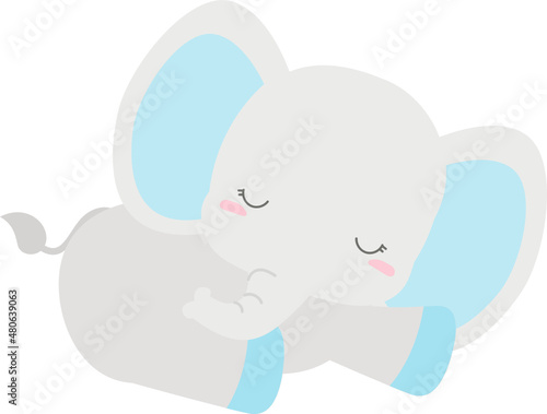 Baby Shower Elephant Blue Boy