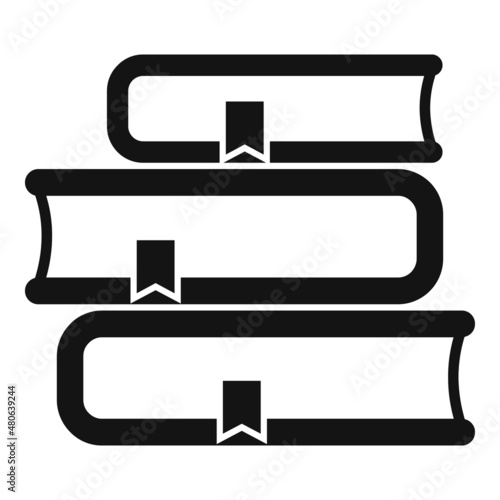 Exam book stack icon simple vector. Final study