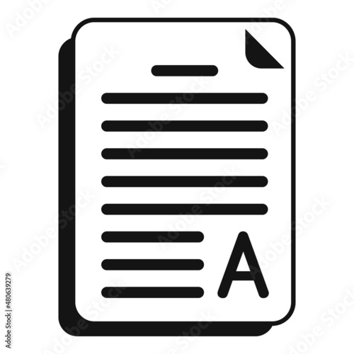 Thesis exam icon simple vector. Final study