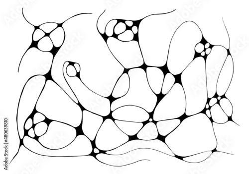 Neurographic lines sketch vector illustration. Abstract chaotic wavy curves pattern. Hand drawn monochrome neuroart