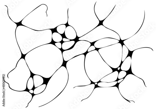 Neurographic lines sketch vector illustration. Abstract chaotic wavy curves pattern. Hand drawn monochrome neuroart