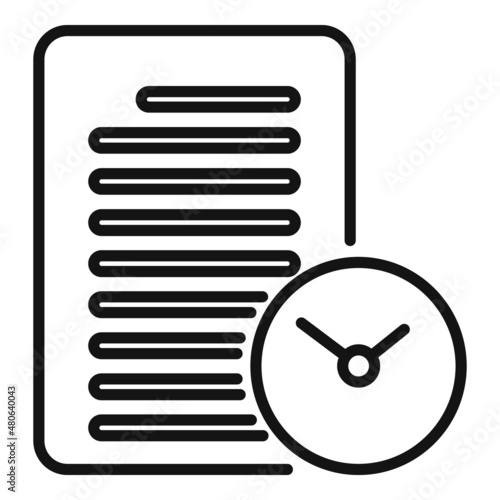 Fast final exam icon outline vector. Academic study