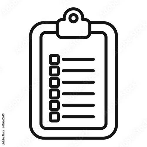 Test clipboard icon outline vector. Final book