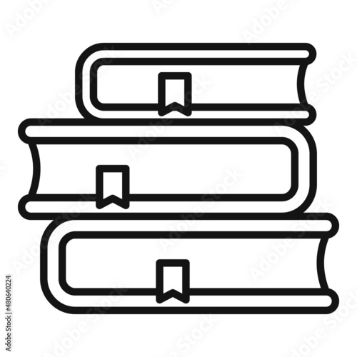 Exam book stack icon outline vector. Final study