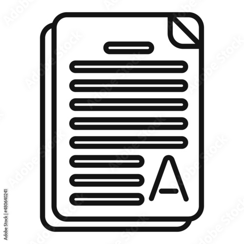 Thesis exam icon outline vector. Final study