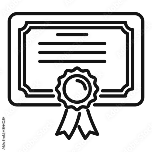 Graduate diploma icon outline vector. Exam study
