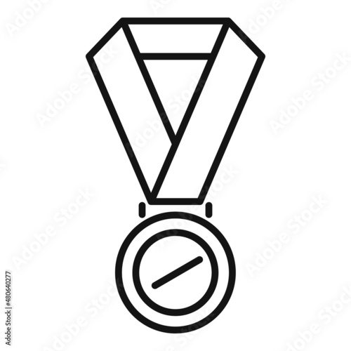 Medal exam icon outline vector. Study final