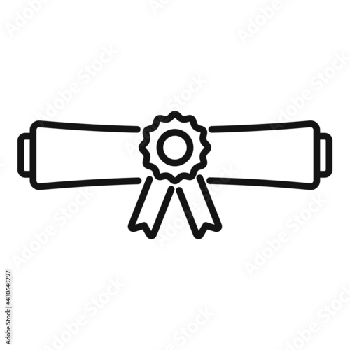 Diploma roll icon outline vector. Test study