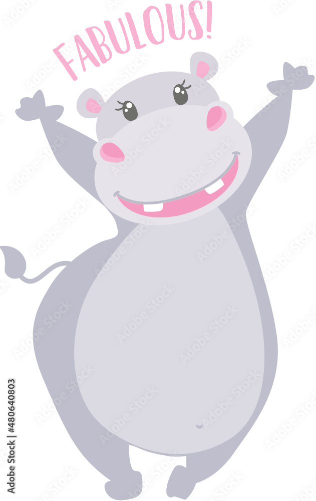 Naklejka premium Happy Hippo