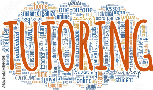 Tutoring conceptual vector illustration word cloud isolated on white background.