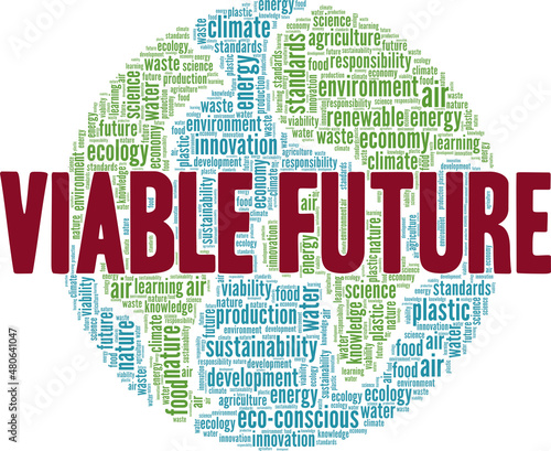 Viable Future conceptual vector illustration word cloud isolated on white background.