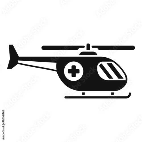 Rescue helicopter icon simple vector. Air ambulance