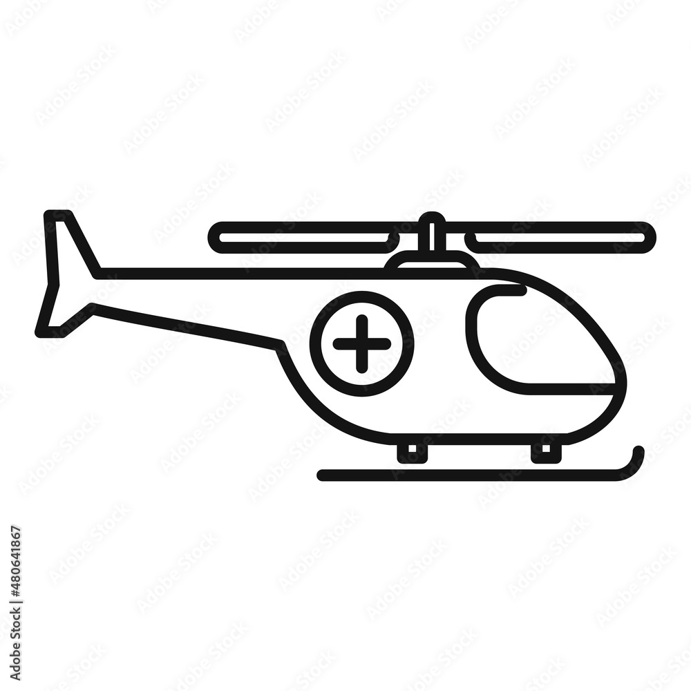 Rescue helicopter icon outline vector. Air ambulance Rescue helicopter icon outline vector. Air ambulance