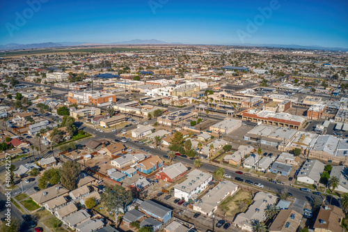 Aerial View of Downtown El Centro, California in the Imperial Valley photo