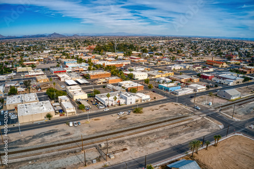 Aerial View of Downtown in the Phoenix Suburb of Casa Grande, Arizona