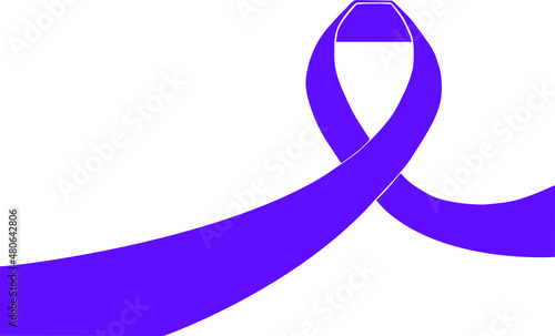 Vector horizontal, lazo morado para el día internacional de la mujer 8 de marzo. Feminismo, igualdad, derechos humanos.