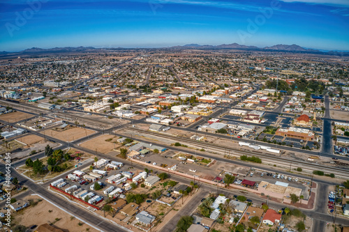 Aerial View of Downtown in the Phoenix Suburb of Casa Grande, Arizona