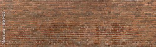  Old Rugged Brown bricks wall background panorama pattern 