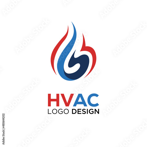 HVAC logo design for heating ventilation and air conditioning company