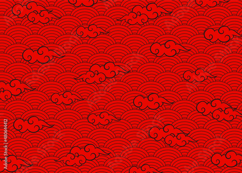 background design with wave and cloud pattern