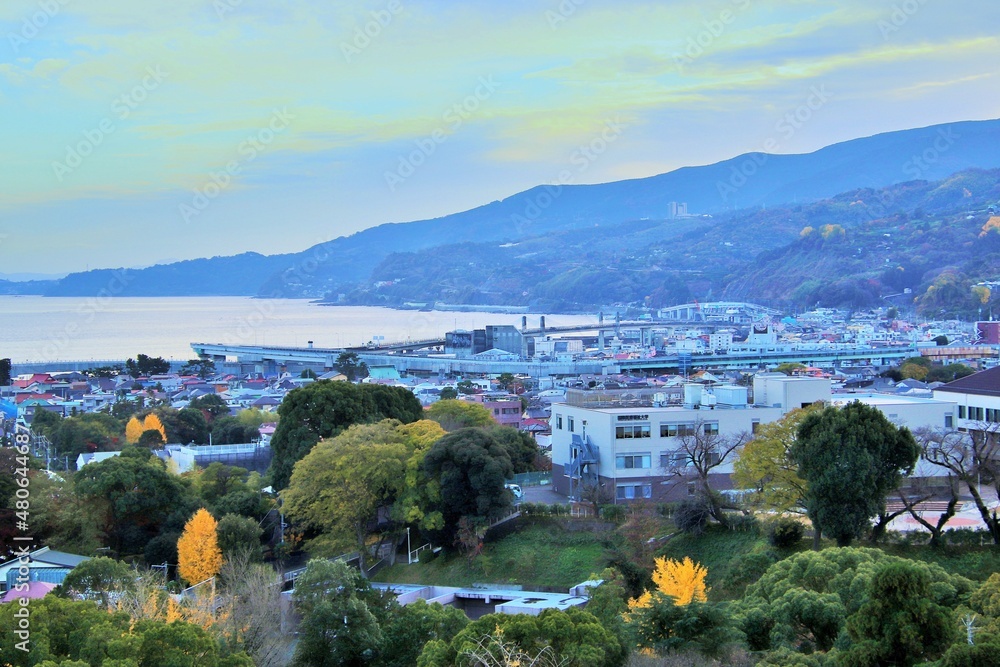 小田原城から見た小田原市街風景