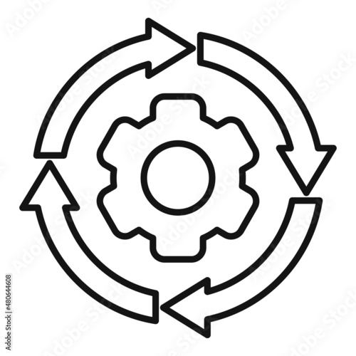 Gear wheel adapt icon outline vector. Skill business