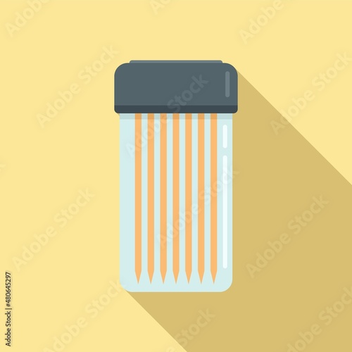 Cutlery toothpick icon flat vector. Tooth stick