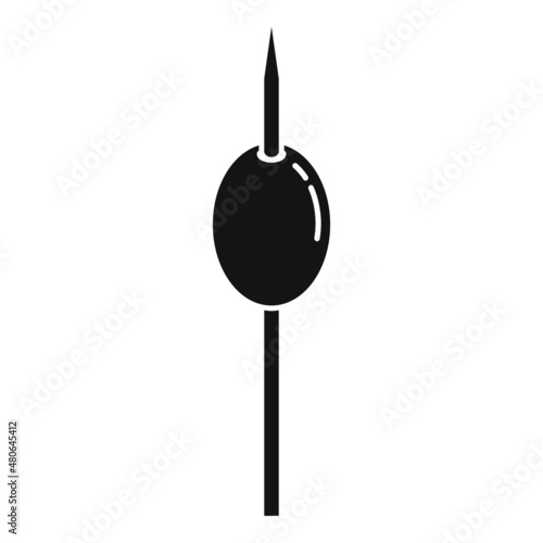Black olive toothpick icon simple vector. Tooth pick