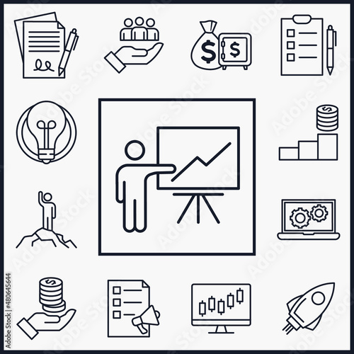 Set of Business Plan icon. Business Management pack symbol template for graphic and web design collection logo vector illustration