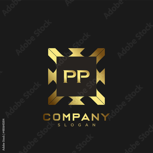 PP Premium monogram letter initials logo. minimalist symbol icon vector design. Luxury logotype Template.