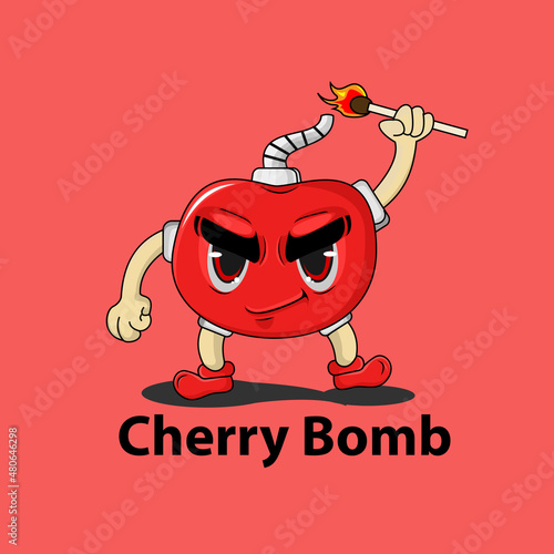 CHERRY BOMB CHARACTER FOR MASKOT, STIKER, POSTER