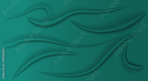 Original graphic wallpaper. Discreet background. There are several folds on the green fabric.