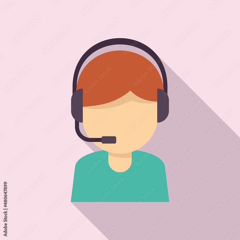 Call center request icon flat vector. Online form