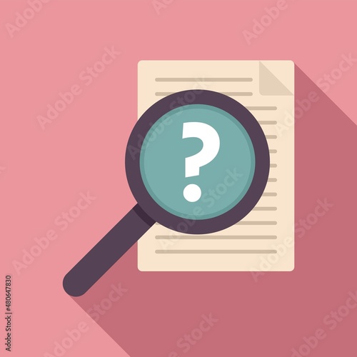 Request document icon flat vector. Online form