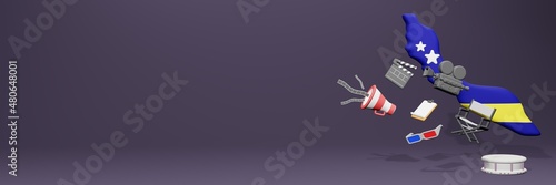 3d rendering of moviegoers in cinema for data display in Curacao