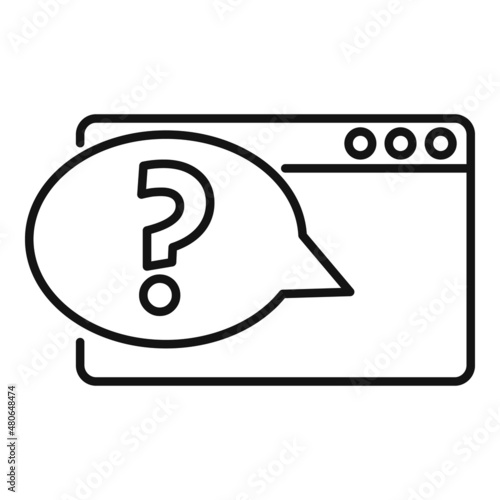 Web request icon outline vector. Online information