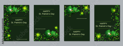 St.Patrick's Day flyer vector collection. Greeting and invitation card, banner, coupon, booklet, voucher design template