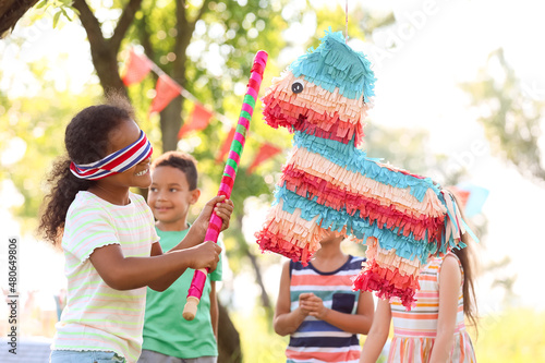 Cute children at pinata bir...
