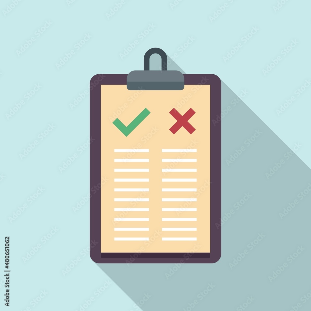 Clipboard compare icon flat vector. Scale comparison Clipboard compare icon flat vector. Scale comparison