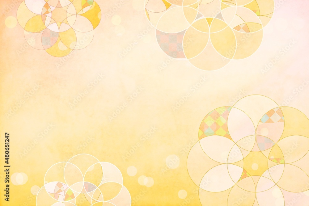 ひな祭りをイメージしたオレンジ色とピンク色の花の背景 春 和柄 Stock Illustration Adobe Stock